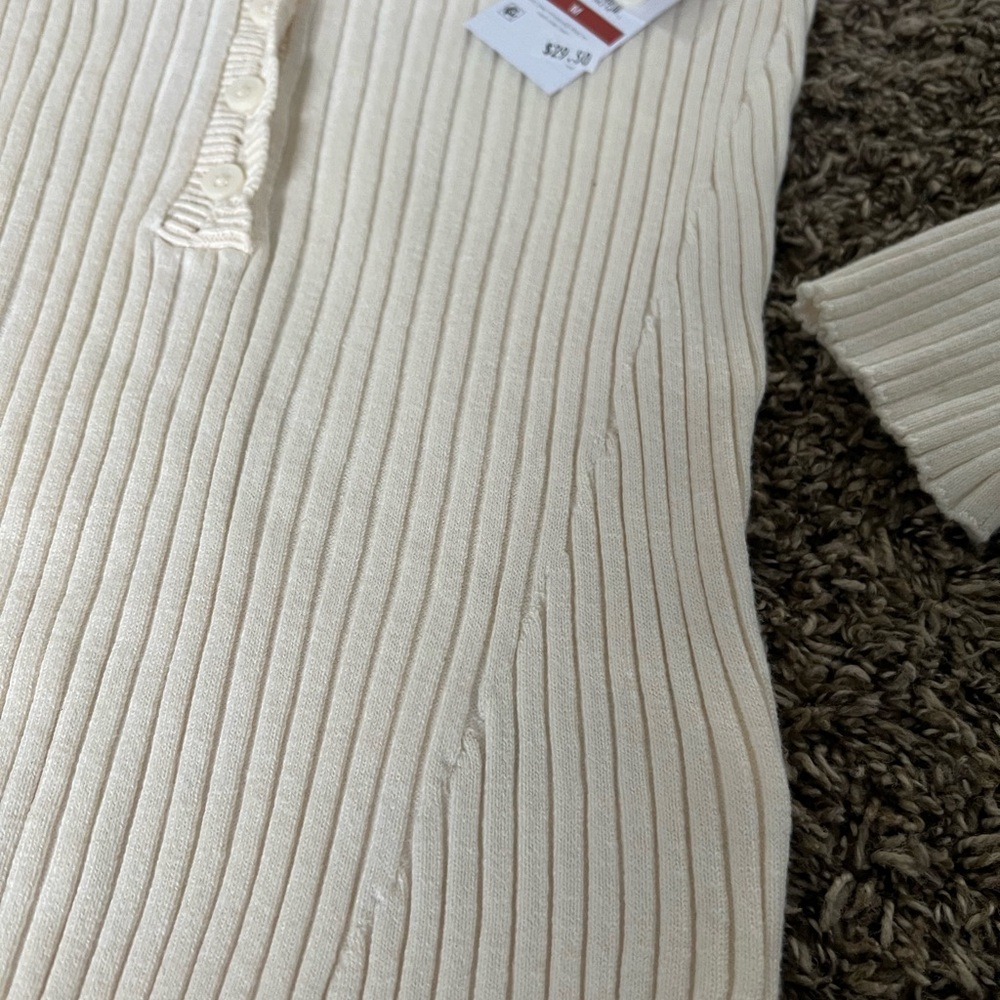NWT Jessica Simpson Rib-Knit Button Down Sweater - Picture 2 of 11